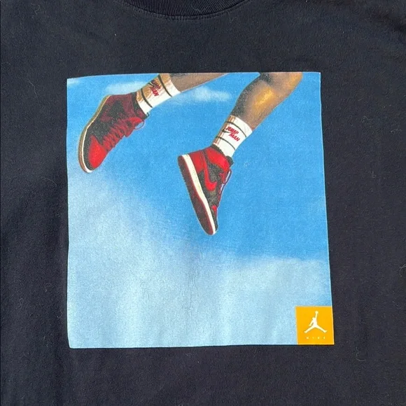 Nike Air Jordan Black Tee with Bred 1s - Picture 2 of 4